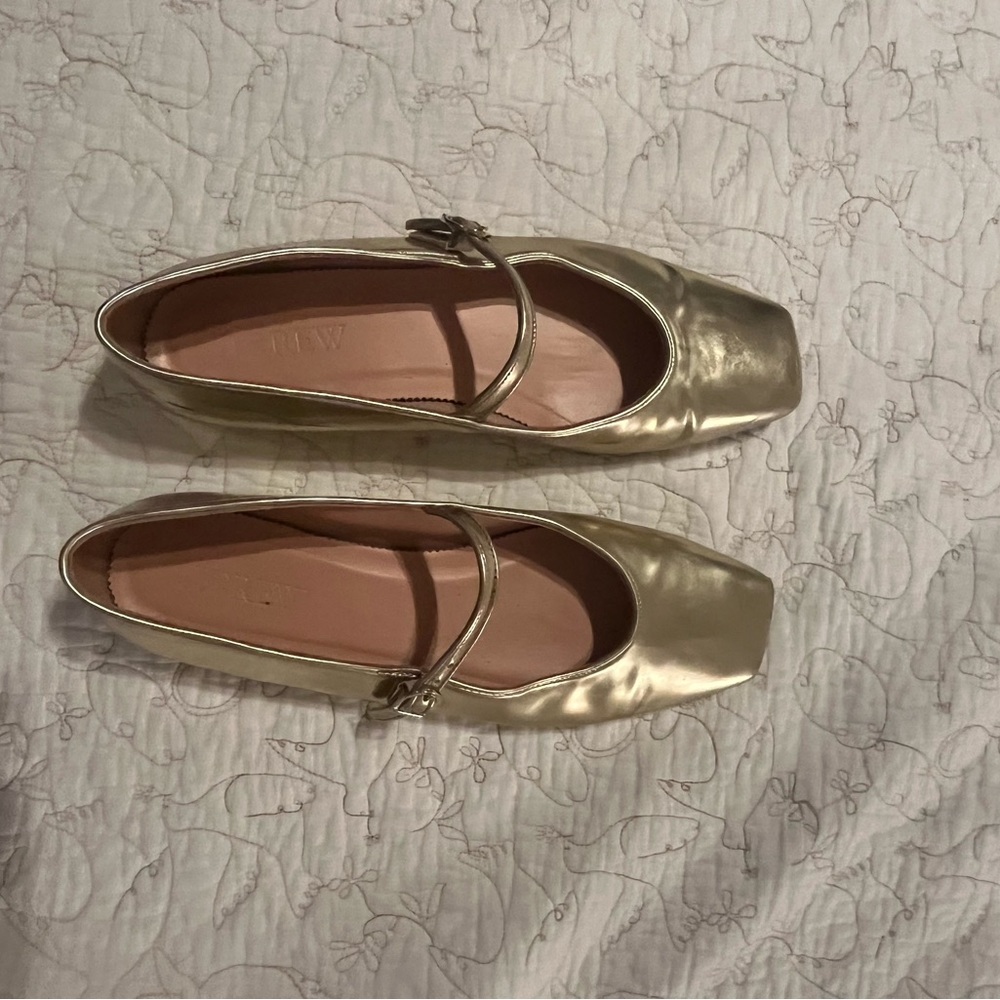 Gold Mary Jane flats JCrew